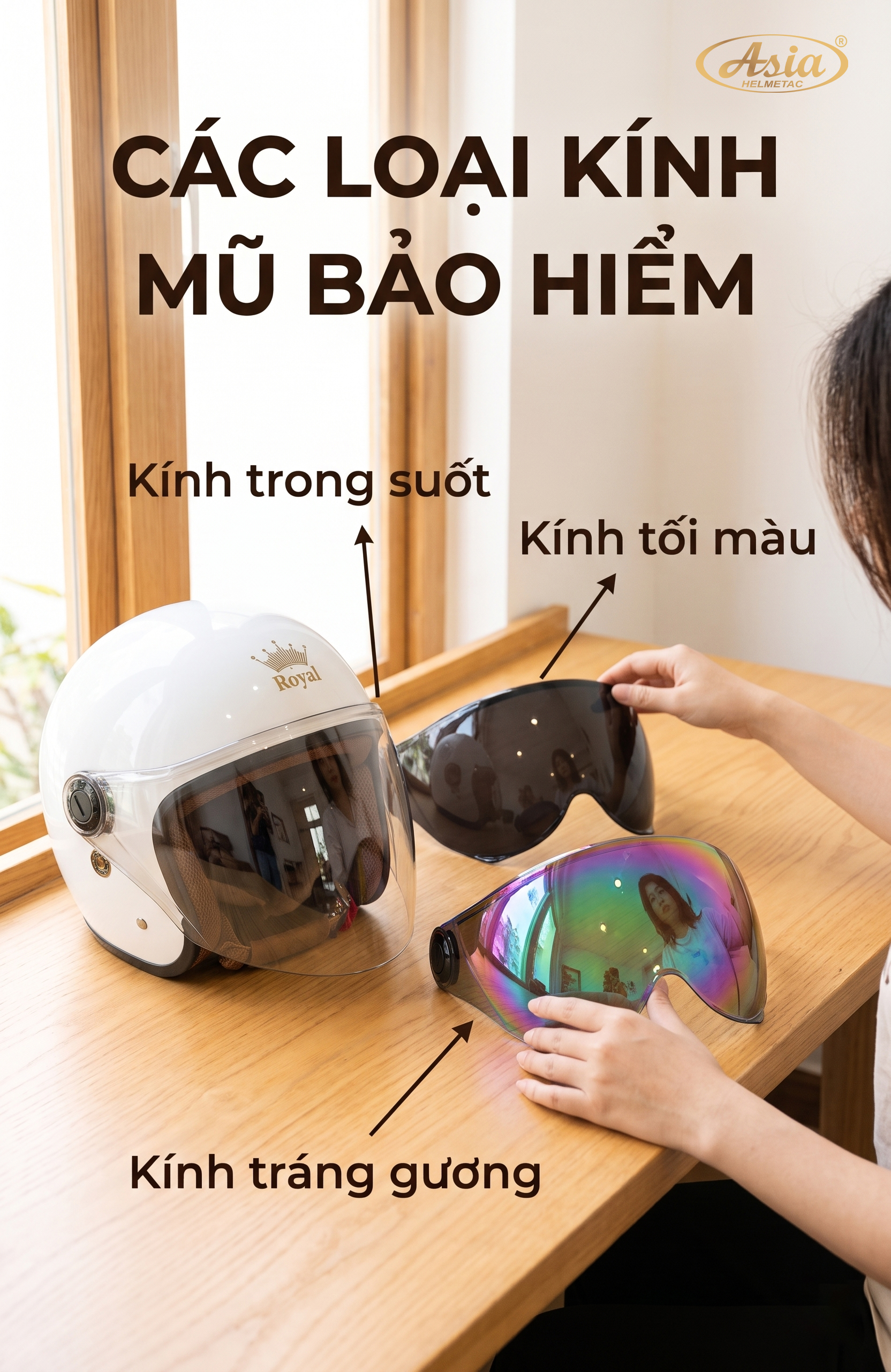 Các loại kính mũ bảo hiểm khác nhau như thế nào? 